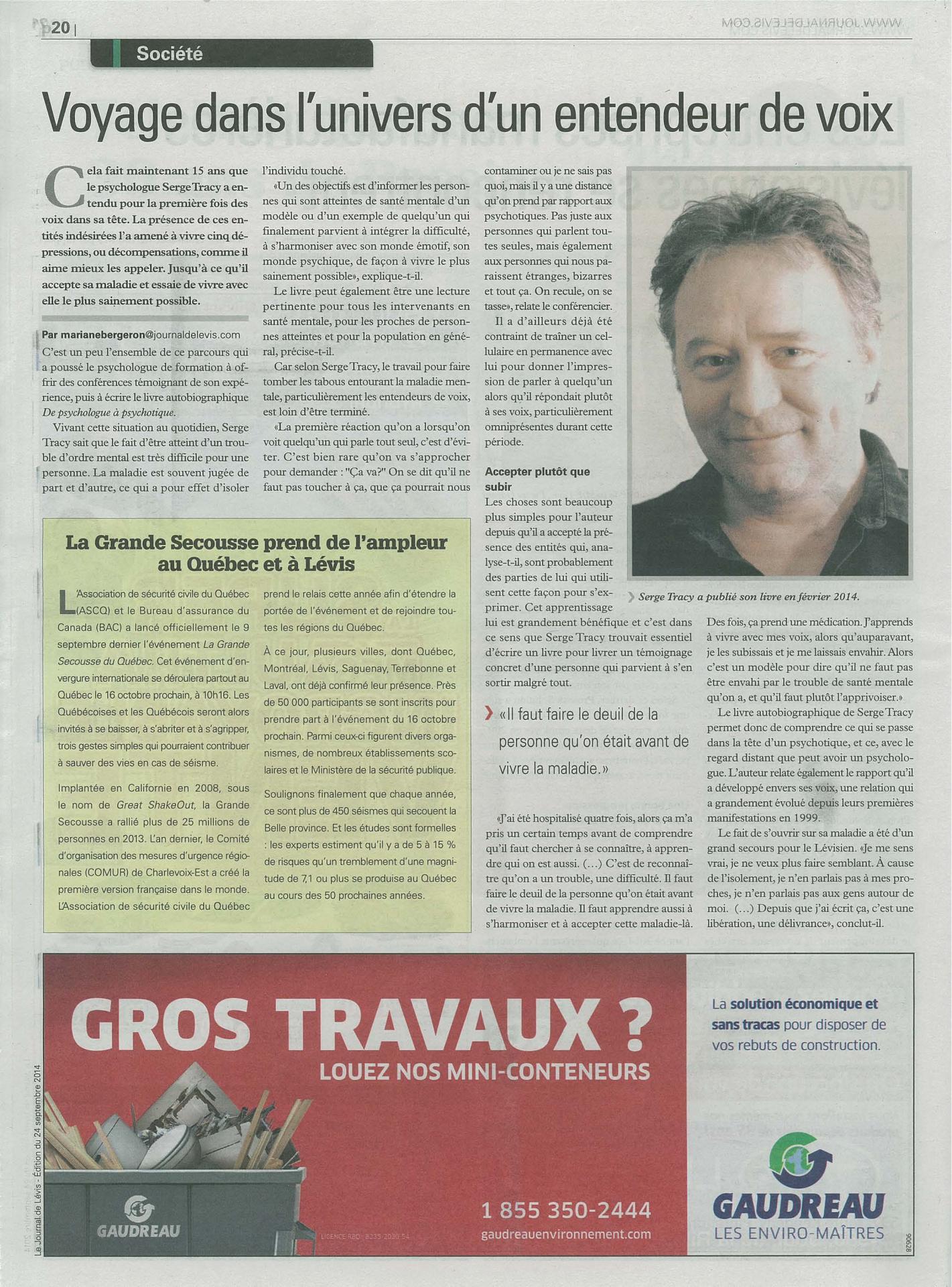Journal de levis avec pub